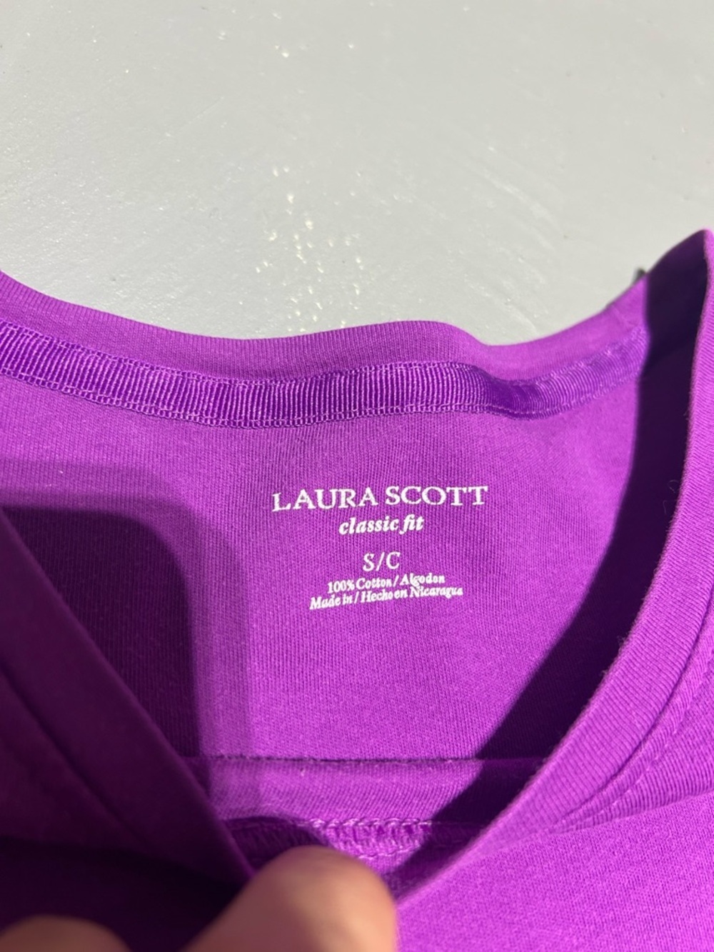 Laura Scott Purple Essential Classic Fit Short Sleeve Shirt (Women’s Small) - Picture 6 of 7